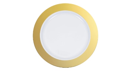 Gold paper plate.