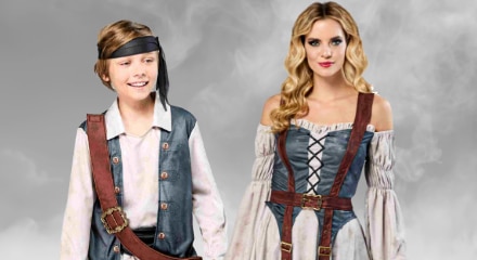 Two people dressed as pirates.