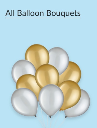 Gold and silver cluster of balloons