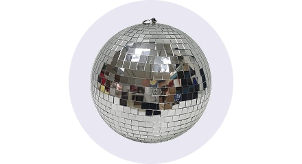 A silver disco ball