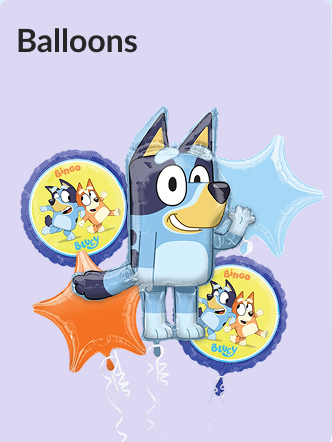 A green party balloon that says "Happy Birthday" surrounded by black circular balloons and red star-shaped ballons.