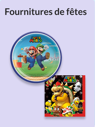 Serviette de table et assiettes thématiques Super Mario Bros.